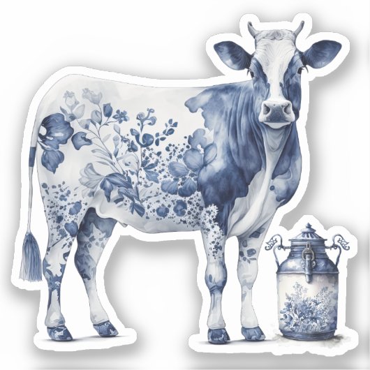 Sticker Vache et pot de lait (Recto)