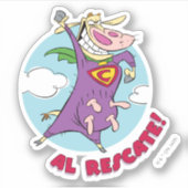 Sticker Vache et poulet Super Vache Al Rescate! (Devant)