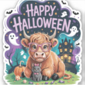 Sticker Vache Halloween Cute Highland (2) (Devant)