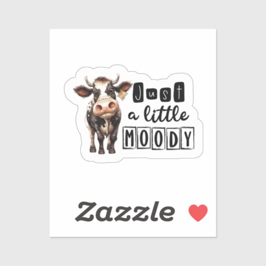 Sticker Vache Juste Un Peu Moody (Feuille)