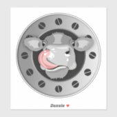 Sticker Vache lécher le nez (Feuille)
