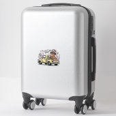 Sticker Vache patriotique conception vectorielle de camion (Sur valise)