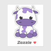 Sticker Vache pourpre T-shirt surdimensionné_1 (Feuille)