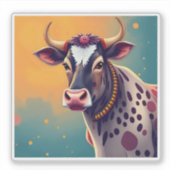 Sticker Vache sacrée Diwali Art (Devant)
