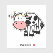 Sticker Vache souriante avec marguerites (Feuille)