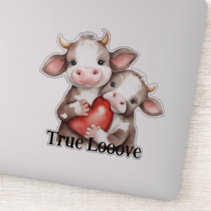 Sticker Vaches adorables Vrai amour