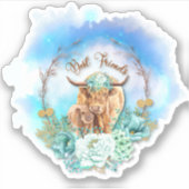 Sticker Vaches Highland Floral (Devant)