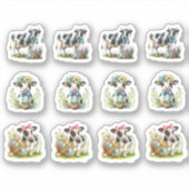 Sticker Vaches noires et blanches de Pâques (Devant)