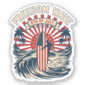 Sticker Vague de liberté 4 juillet (Recto)