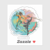 Sticker Vague marémotrice Aquaman & Black Manta (Feuille)