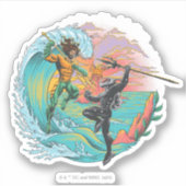 Sticker Vague marémotrice Aquaman & Black Manta (Devant)