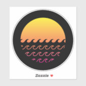 Sticker Vagues de coucher de soleil (Feuille)