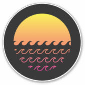 Sticker Vagues de coucher de soleil (Devant)