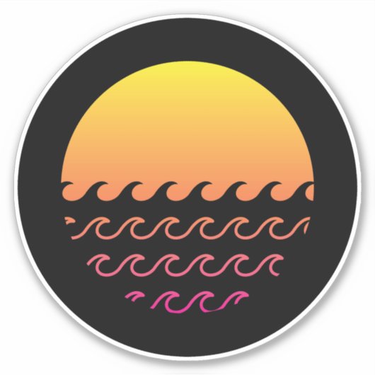 Sticker Vagues de coucher de soleil (Devant)