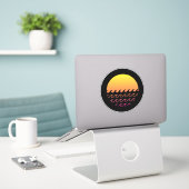 Sticker Vagues de coucher de soleil (Ordinateur portable sur le bureau)