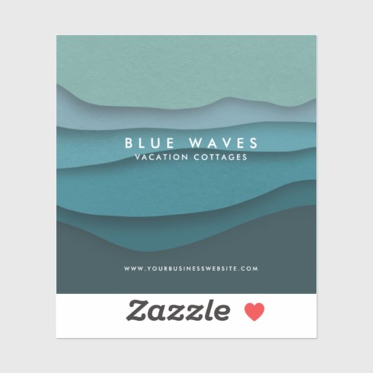 Sticker Vagues d'océan bleu moderne (Feuille)
