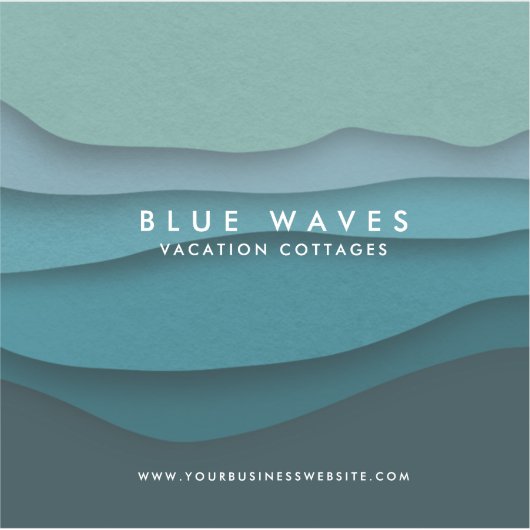 Sticker Vagues d'océan bleu moderne (Devant)