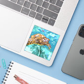 Sticker Vainqueur du concours de créativité d'été 2025 AIC (Ordinateur portable avec iPhone)