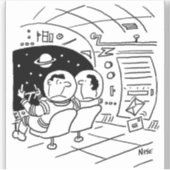 Sticker Vaisseau spatial dans l'espace extra-atmosphérique (Devant)