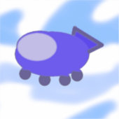 Sticker Vaisseau spatial Flying Blue (Recto)
