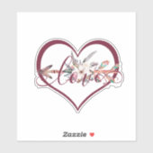 Sticker valentin flèche florale (Feuille)