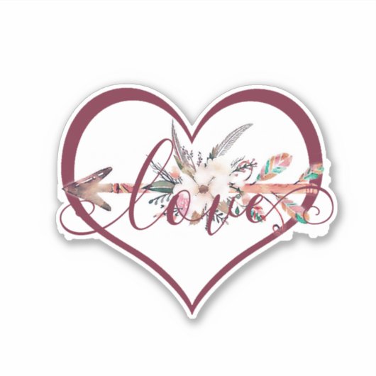 Sticker valentin flèche florale (Devant)