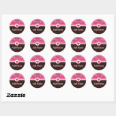 Sticker Valentin rose et Brown personnalisé (Feuille)
