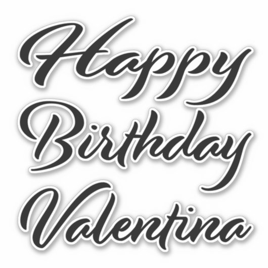 Sticker Valentina Nom Prénom Anniversaire de l'autocollant (Devant)