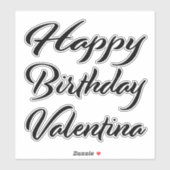 Sticker Valentina Nom Prénom Anniversaire de l'autocollant (Feuille)