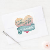 Sticker Valentine Aquarelle Christian Bible Verse (Enveloppe)