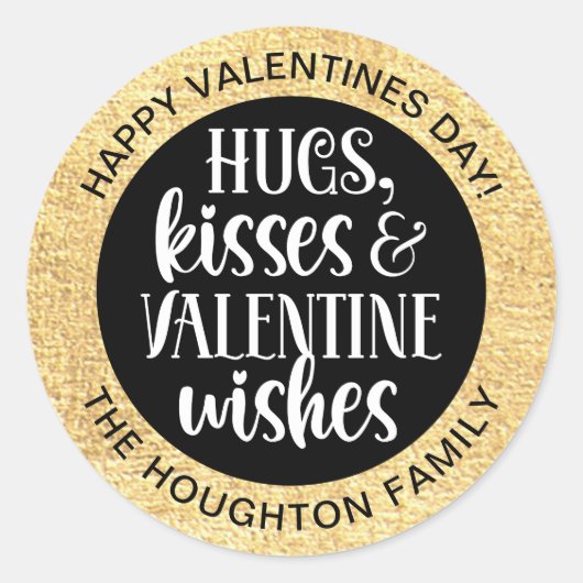 Sticker Valentine Black Gold personnalisé (Devant)