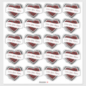 Sticker Valentine custom 20 plaid heart  (Feuille)