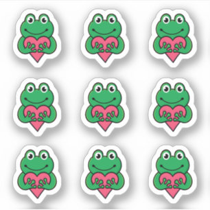 Sticker Valentine Frog amour