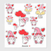 Sticker Valentine Gnomes (Feuille)