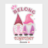Sticker Valentine gnomes : nous appartenons ensemble (Feuille)