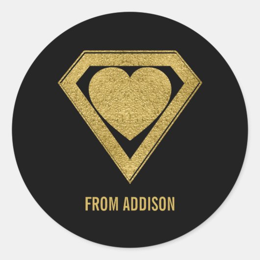 Sticker Valentine Gold Superhero Friend (Devant)