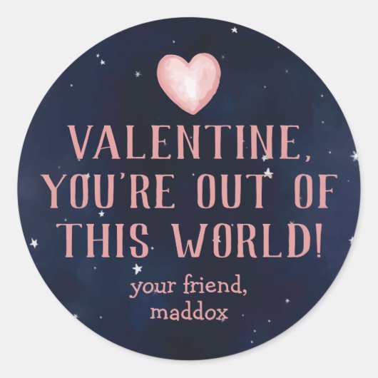 Sticker Valentine hors du monde (Devant)