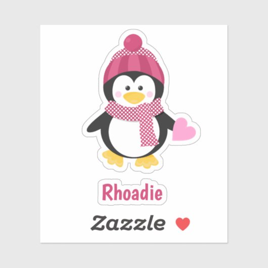 Sticker Valentine Penguin (Feuille)