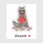 Sticker Valentine Raccoon Bandit (Feuille)