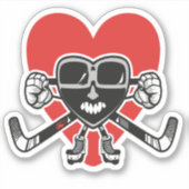 Sticker Valentines amour coeur montrer Hockey Compétences  (Devant)