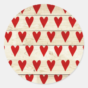 Sticker Valentines Day avec Coeurs sur Bois