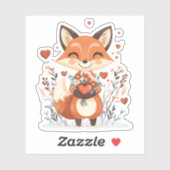 Sticker Valentine's Day Fox (Feuille)
