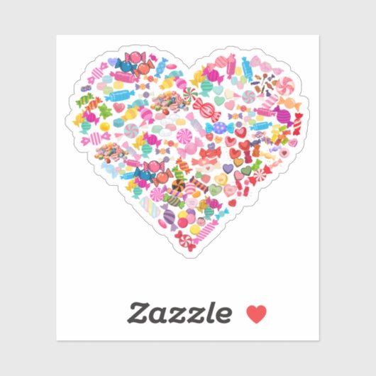 Sticker Valentines Jour Cadeaux Bonbons Coeur Conception (Feuille)