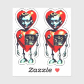 STICKER VALENTINES ROBOT (Feuille)