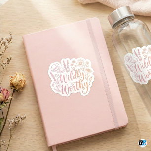 Sticker Valeur Sauvage Motivation Florale Aquarelle Rose