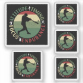 Sticker Valeurs d'équipe de baseball motivationnelles (Devant)