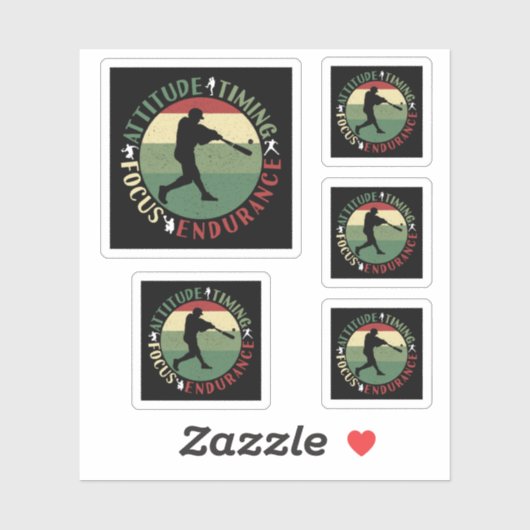 Sticker Valeurs d'équipe de baseball motivationnelles (Feuille)