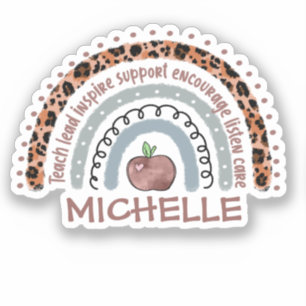 Sticker Valeurs fondamentales de l'enseignant arc-en-ciel