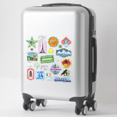 Sticker Valise bagage de style Vintage voyageur 23 (Sur valise)