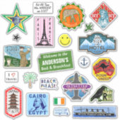 Sticker Valise bagage de style Vintage voyageur 23 (Devant)